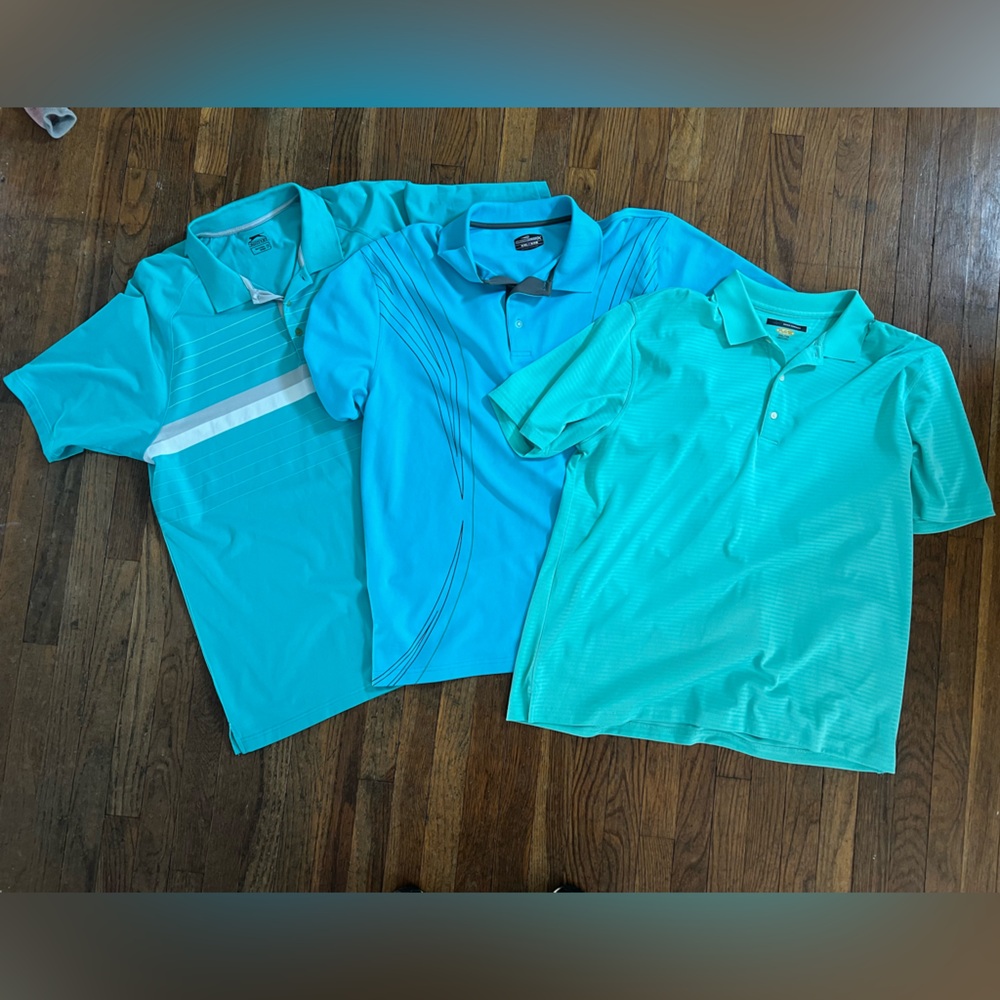 Set of Three Teal Polo Shirts